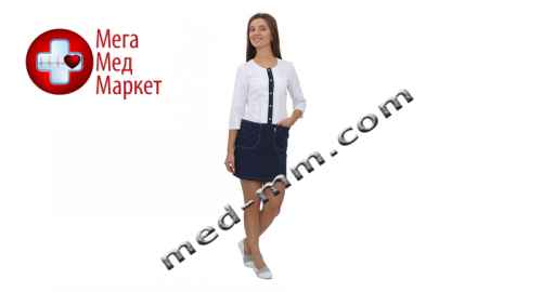 Купить Медицинский халат женский Милан белый/синий №73 цена, характеристики, отзывы